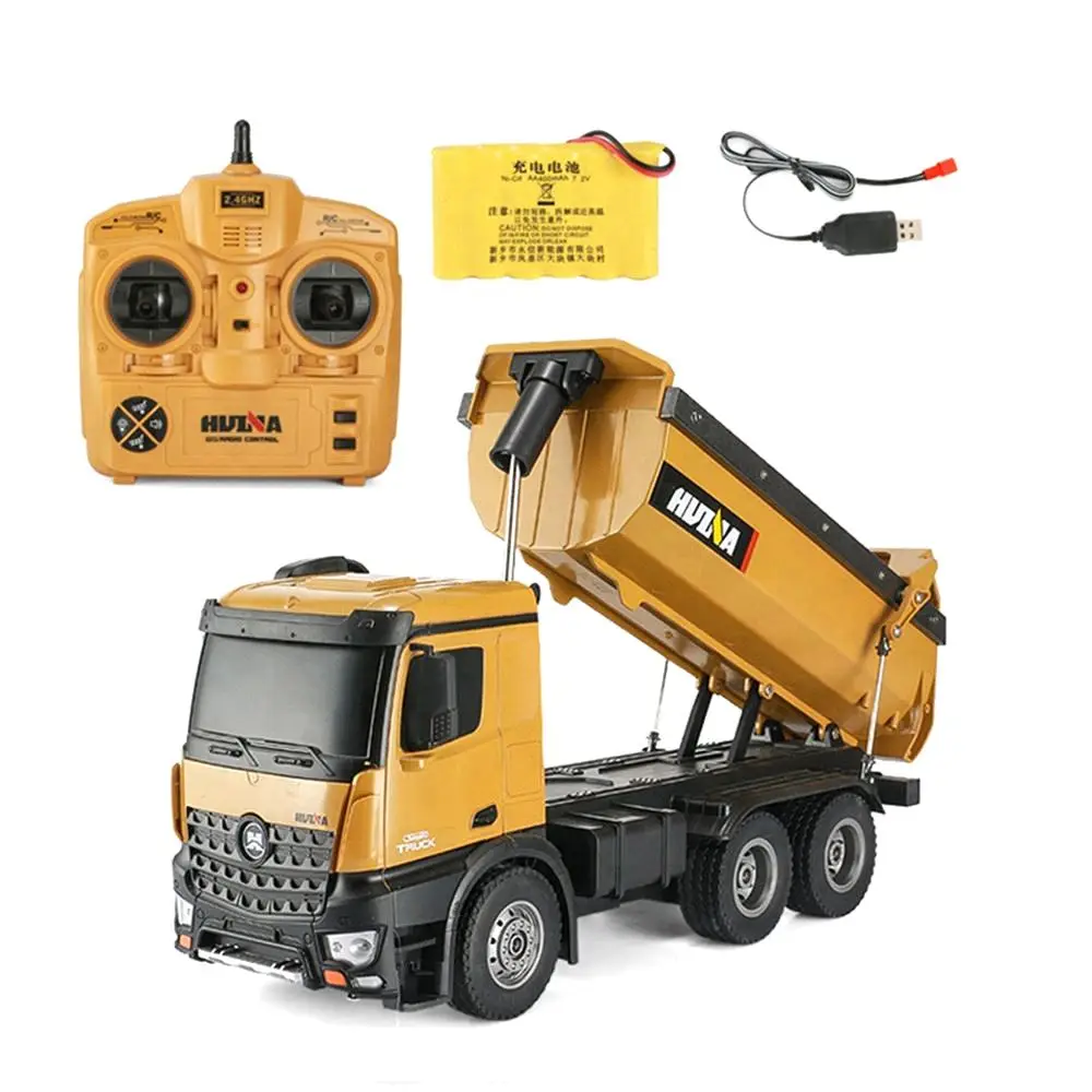 HuiNa 1573 2,4G 10CH 1/14 Мини RC автомобиль щетка мотор грузовики металлический бульдозер зарядка RTR грузовик строительный автомобиль Детский подарок