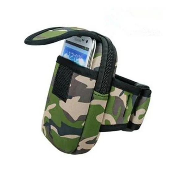 Military Camo Sport running armband case bag for iphone 6 Plus 6S Plus for Sony Xperia Z2 Z3 Z4 for Huawei Mate 7 for LG G Flex