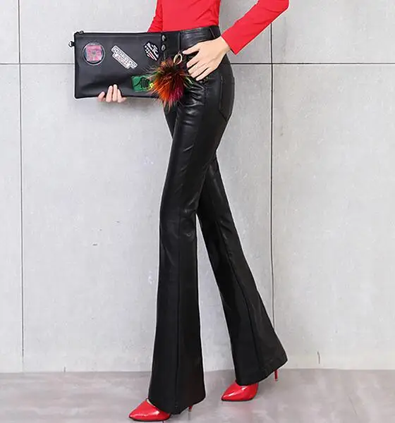 Женские модные брюки-клеш с завышенной талией и длинными штанинами | Женская