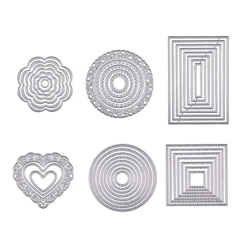 6 наборов вырубных штампов металлические трафареты для скрапбукинга гнездовая