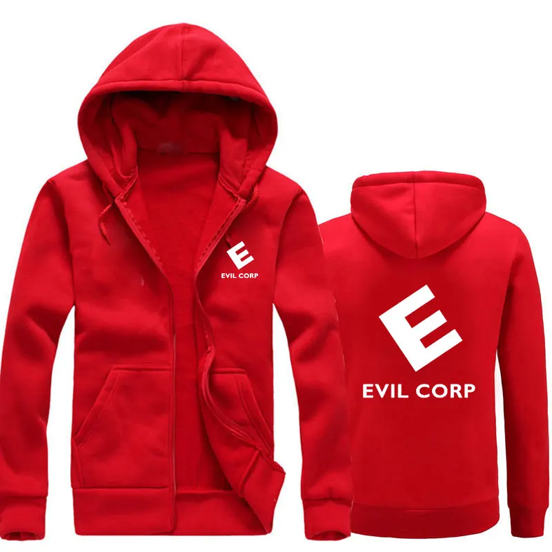 Осень Зима ТВ шоу mr robot evil corp. толстовки с капюшоном Повседневная одежда Черный Серый модная новинка Классическая Толстовка с капюшоном