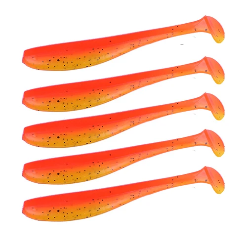 orange JonStar Easy Shiner, 5 шт./лот, Мягкая приманка, 7 см/2,2 г, приманка для рыбалки, силиконовая приманка, мягкая пластиковая приманка для ловли щуки - Цвет: orange