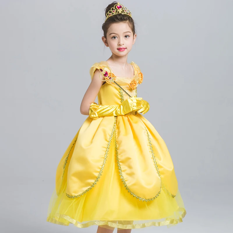 Красивое и чудовище принцесса Белль Костюмные платья Роскошные вечерние для