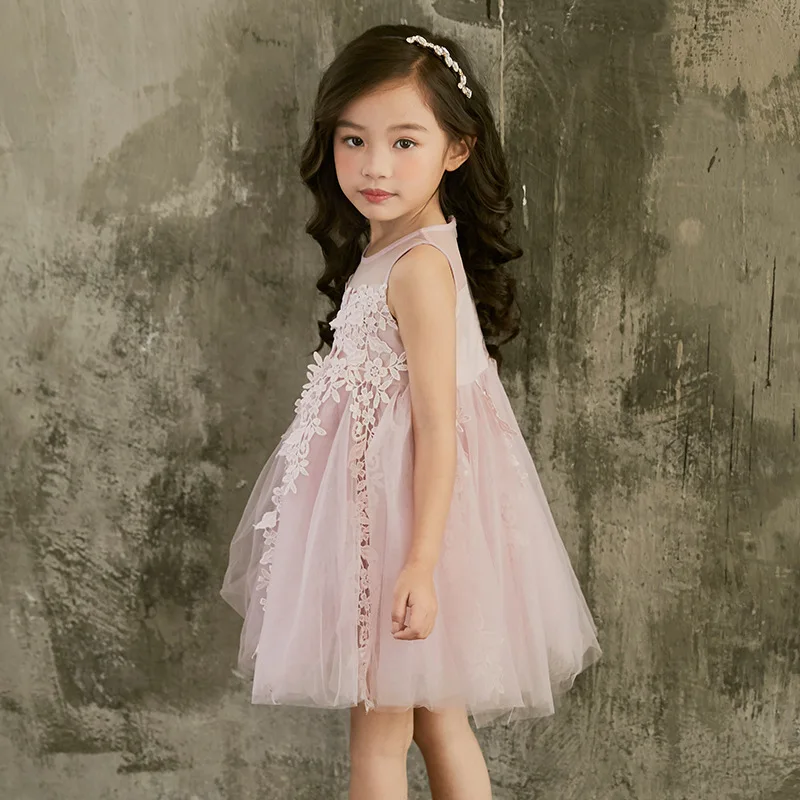 Girls Dress Mesh Sleeveless Children Wedding Birthday Party Dresses Kids Evening Ball Gowns Formal Clothes for DQ932 | Детская одежда и