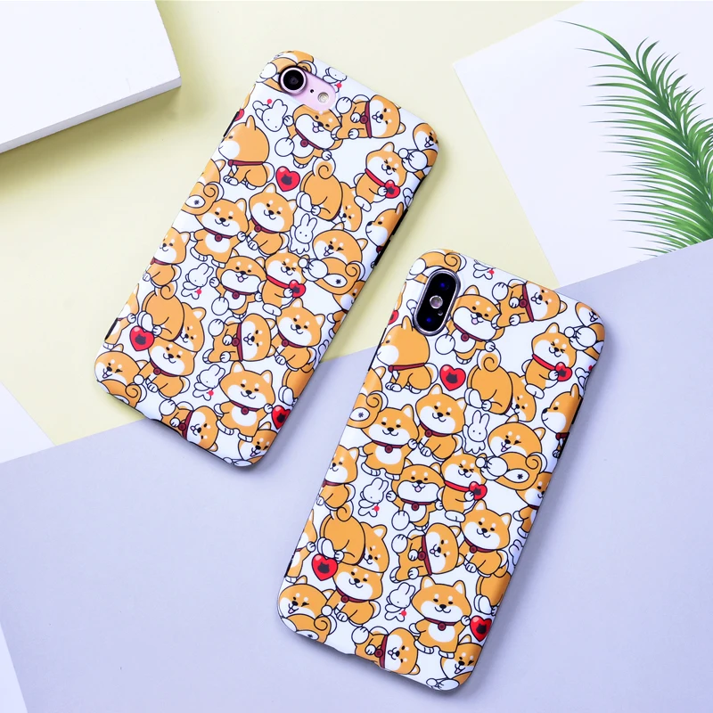 Cute Dog Case Cover for iPhone X Shiba Inu Fundas Xs Max 6 6s 7 8 Plus Soft IMD Phone Coque |