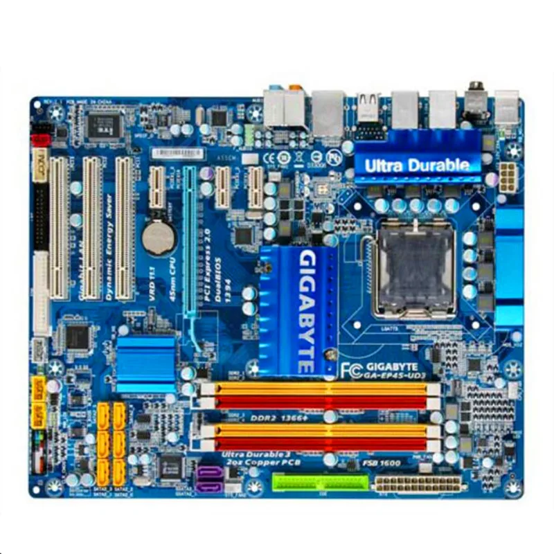 Материнская плата для Gigabyte оригинальная б/у настольная P45 LGA 775 DDR2 16 ГБ SATA2 USB2.0