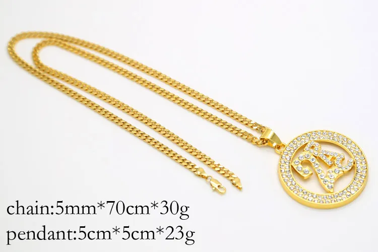 Мужской кулон в стиле хип-хоп с золотым льдом 2pac меддалион Тупак ожерелье