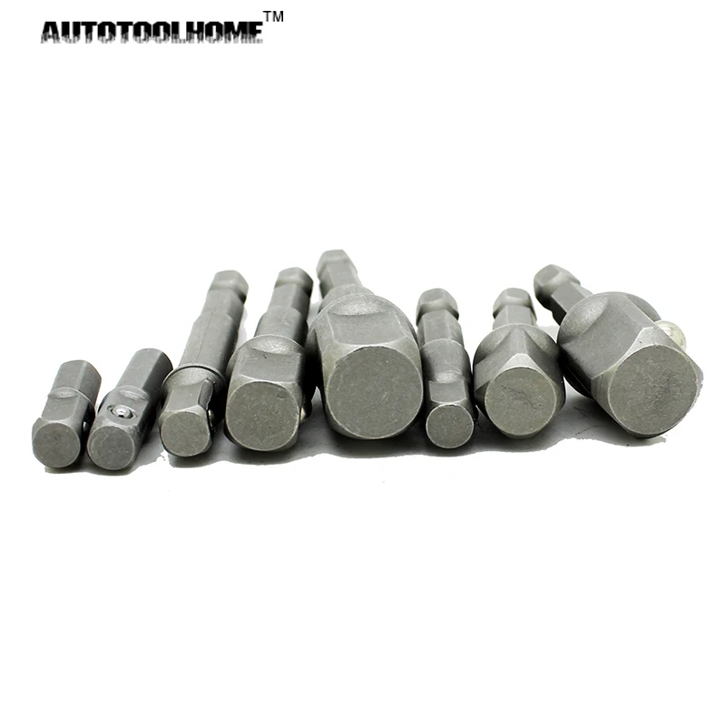 AUTOTOOLHOME 8x1/4 шестигранным хвостовиком Мощность отвертка разъем ведущего колеса адаптер для бит дрель Гайка Драйвер Мощность удлинитель ключ, дюймовый стандарт адаптер