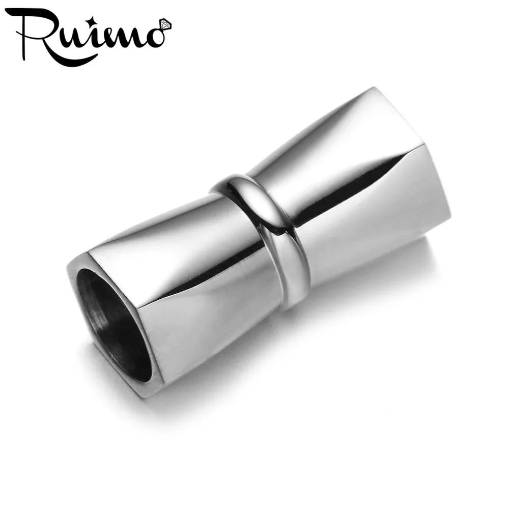 RUIMO в продаже 6 мм отверстие 316l нержавеющей магнитный браслет со стальными элементами подходят круглый кожаный шнур магнитные пряжки для изготовление браслетов
