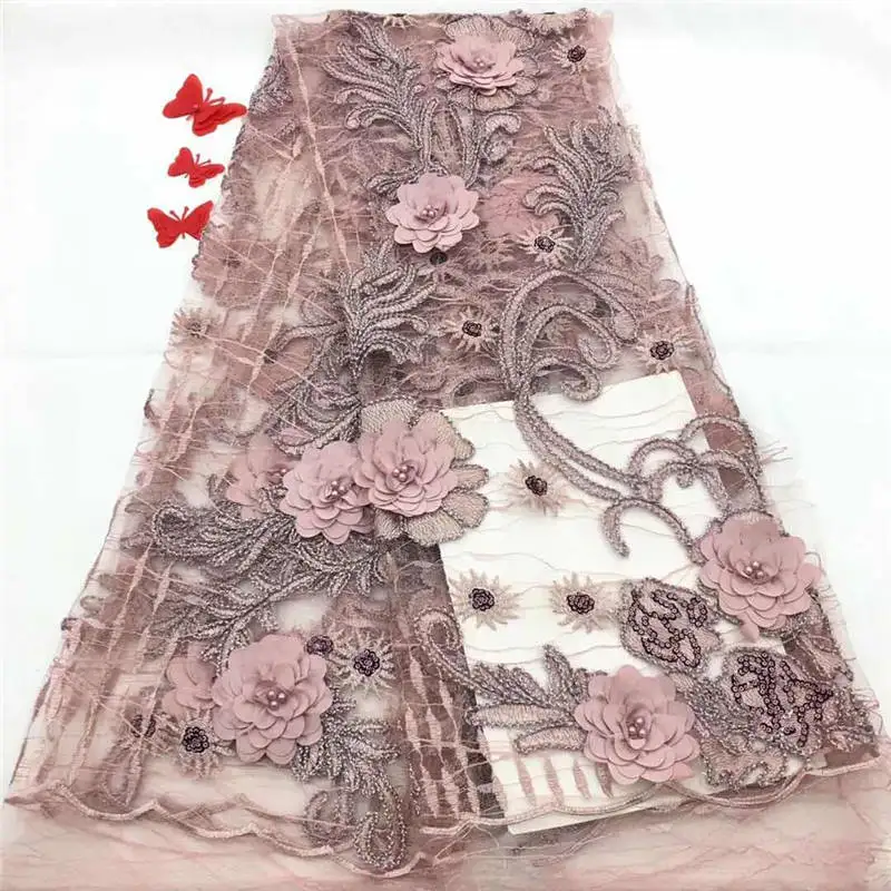 2018 New Design Sky Blue France Tulle Lace With 3D Appliqued Fabric High Quality Latest African Noble Fab | Дом и сад
