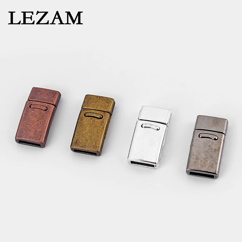 5sets Fashion Magnetic Clasp Antique /Bronze/Copper/Gun Black Flat Clasp For 10*2mm Flat Leather Cord Jewelry Accessories