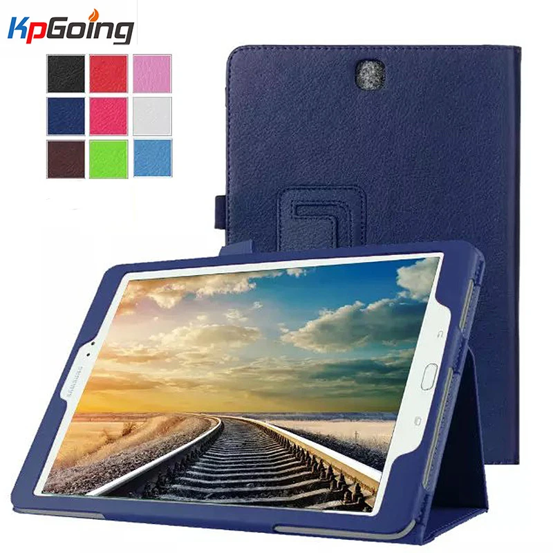 Для Samsung Galaxy Tab A 9 7 T550 T555 Чехол книжка из искусственной кожи с рисунком личи для
