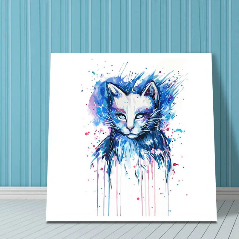 Абстрактная масляная картина с изображением кошки, цифровой рисунок по номерам, пантера, своими руками раскраска совы.