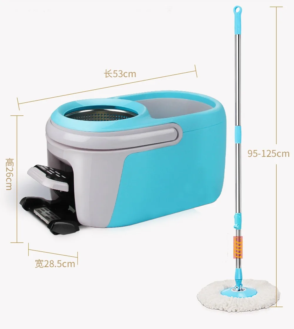 Вращающееся ведро для швабры с вращением на 360 градусов четырехприводная