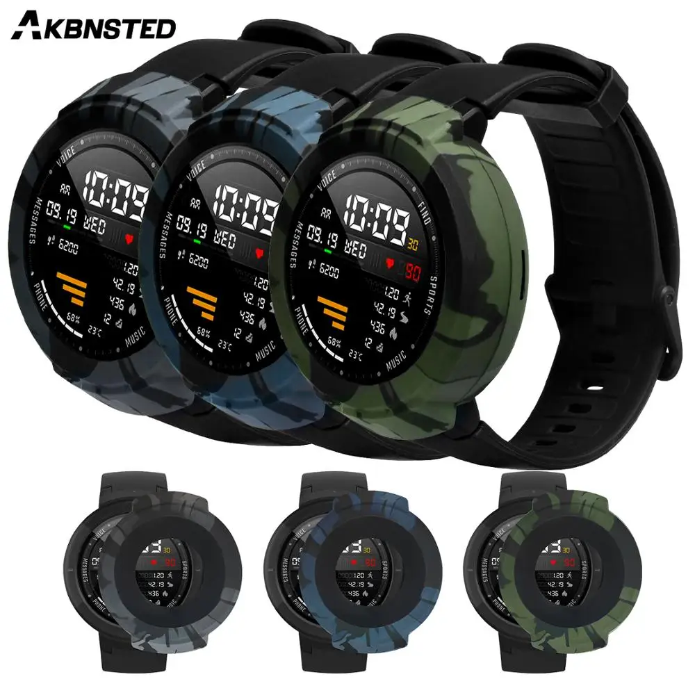 AKBNSTED Камуфляжный силиконовый защитный чехол для Xiaomi Huami Amazfit Verge, Сменный Чехол для часов, аксессуары
