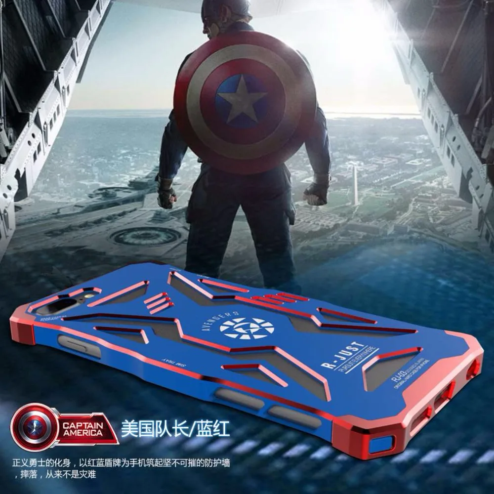 R просто Бренд Hero Серии Авиационного Алюминия Stronger Back Case For iPhone 7/Для 7 Plus 3 Дизайн С