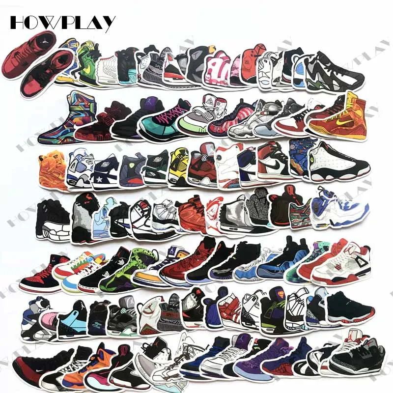HowPlay air jordan наклейки на кроссовки водонепроницаемые багажные чемоданы водонепроницаемые наклейки граффити балансирующие наклейки на скейтборд для автомобиля