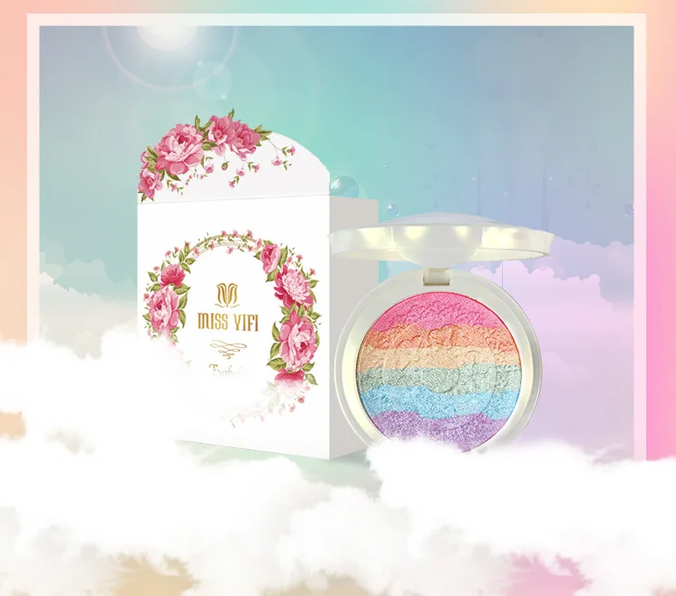 Тени для век блестящая пудра палитра мерцающий хайлайтер макияж радужные тени