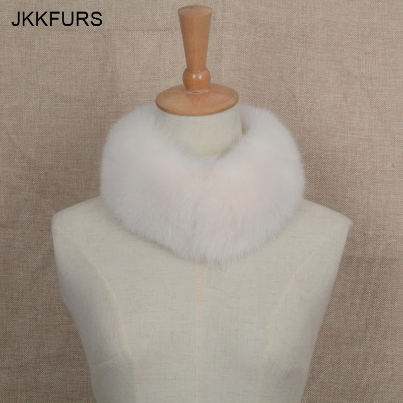 JKKFURS Магнитный натуральный Лисий меховой воротник женский модный стиль высокое качество теплый меховой шарф осень зима S1639