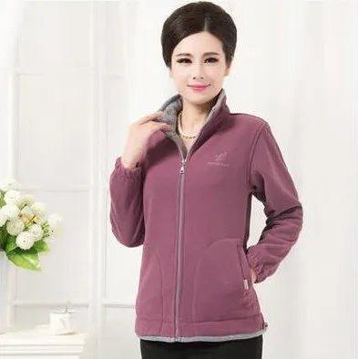 Флисовое пальто для матери среднего возраста весна осень женские кофты|womens casual