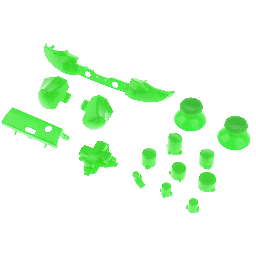 Green For Xbox One Slim Replacement Full Bumper Trigger Buttons DPad LB RB LT RT Mod Kit For Xbox One Slim Controller Custom Cover - Цвет: Green