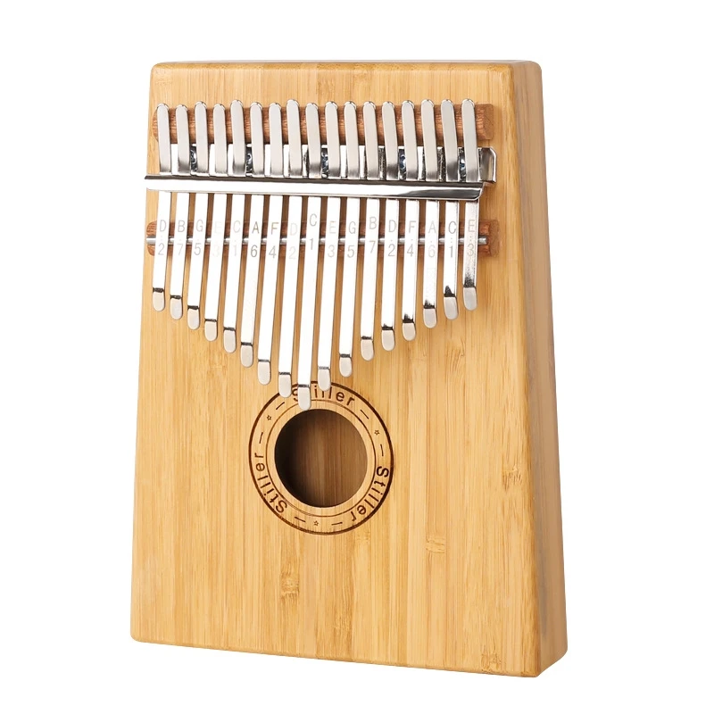Kalimba Mbira «пианино для больших пальцев» Sanza 17 клавиш, твердый деревянный палец, пианино с сумкой для переноски, нотная тетрадь, музыкальные наклейки со шкалой