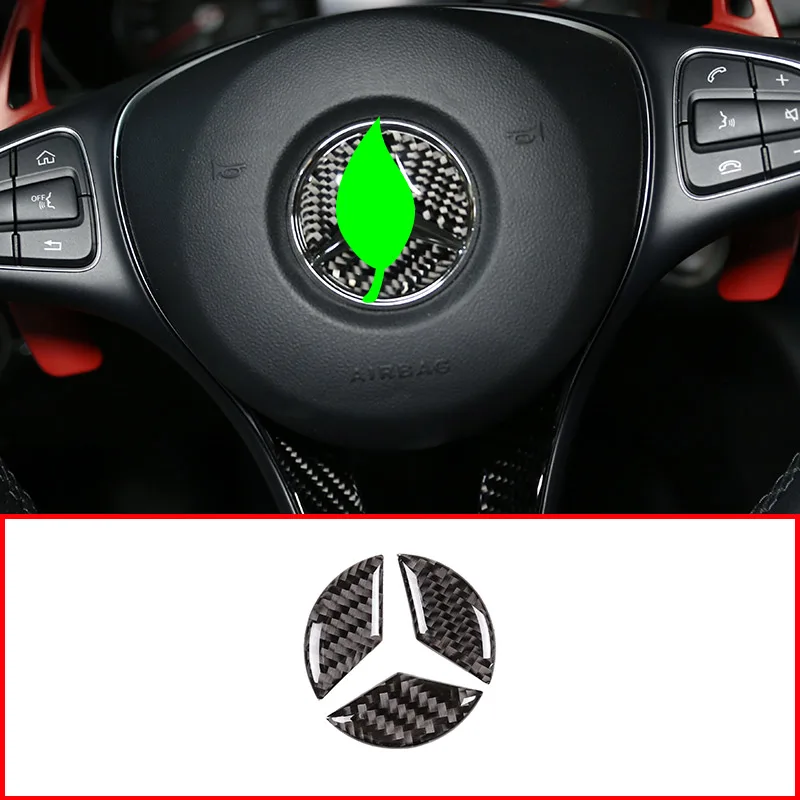 Наклейки на руль из натурального углеродного волокна для Mercedes Benz C Class W205