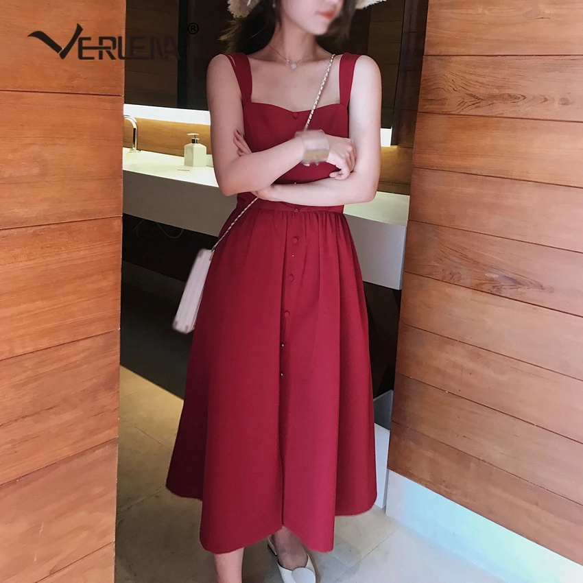 Женское платье на бретельках Verlena Пляжное Платье с широким поясом повседневное