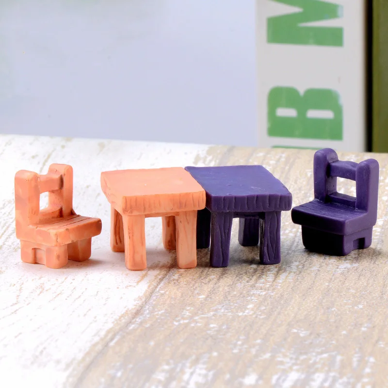 Миниатюрное искусственное квадратное настольное кресло из смолы фигурка для