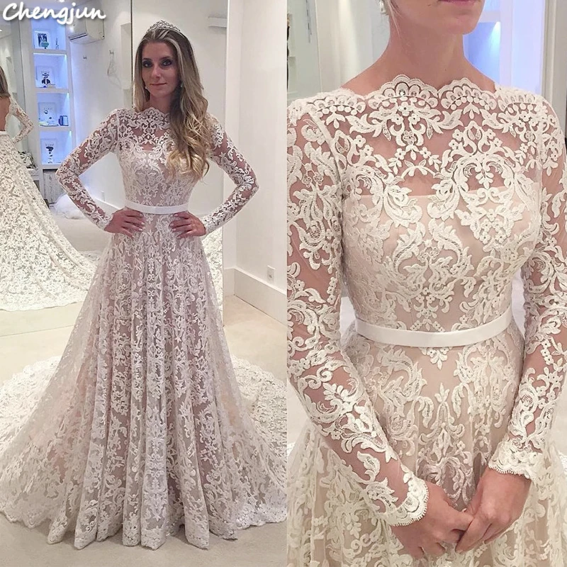 Винтажное платье Chengjun кружевное с длинным рукавом для мамы и дочки | Свадьбы
