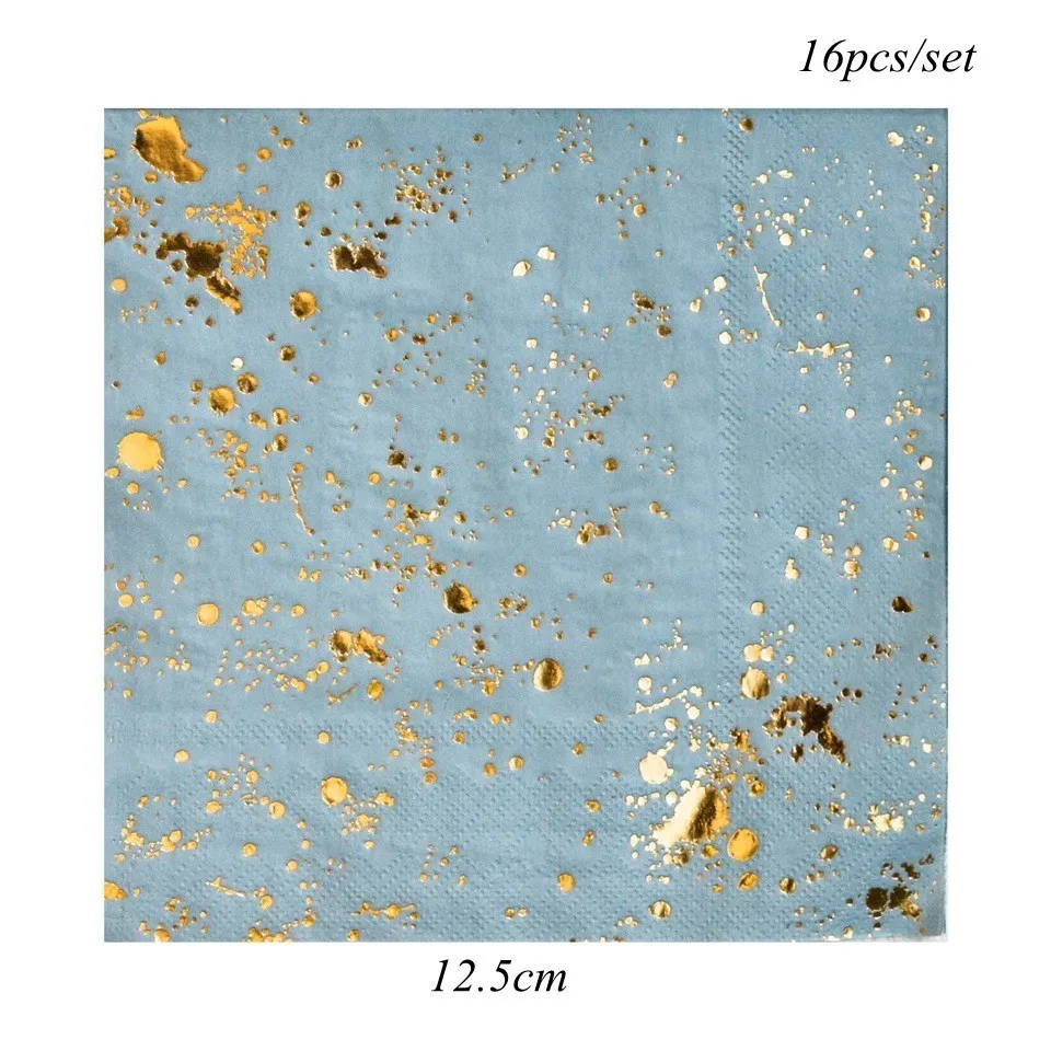 1 комплект синей позолоченной серии одноразовая посуда сделай сам столовая для