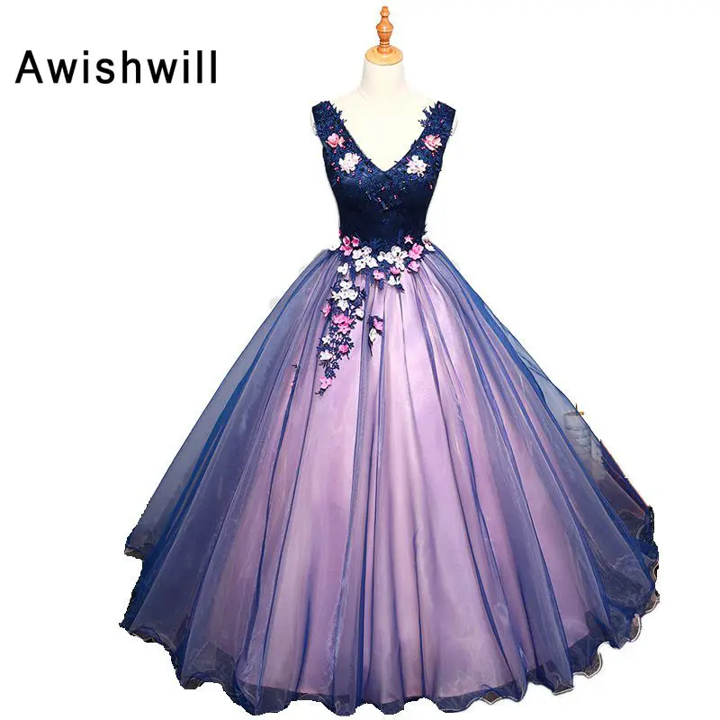 Длинное платье для выпускного вечера элегантное кружевное бальное в пол из