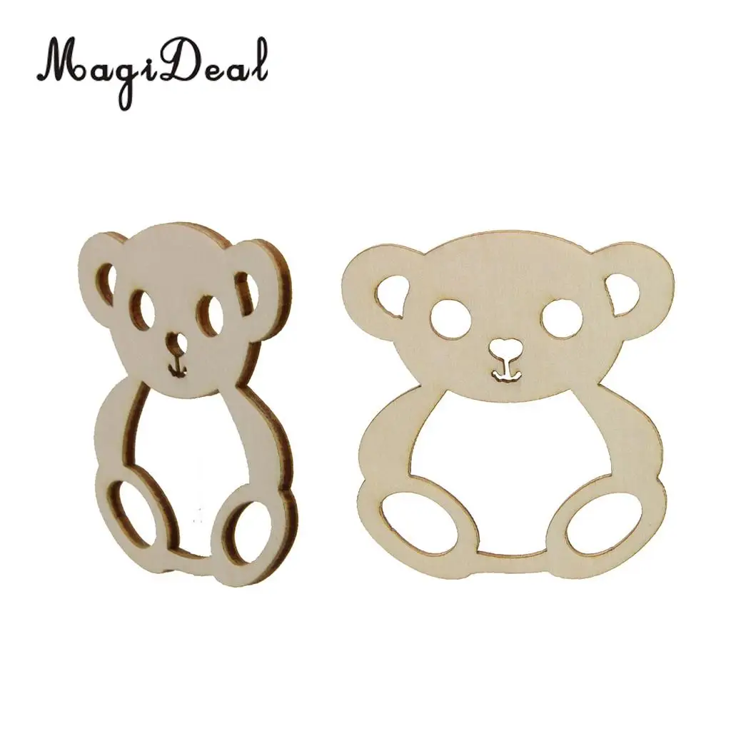 10 шт. винтажный Медведь деревянные части Свадебный детский душ подарок бирки