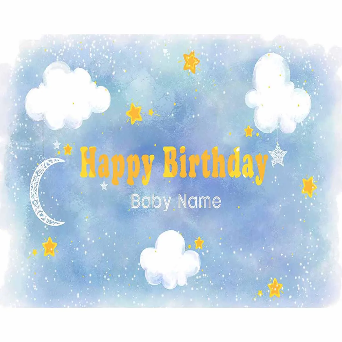 Фон для фотосъемки новорожденных с изображением голубого неба облаков золотых