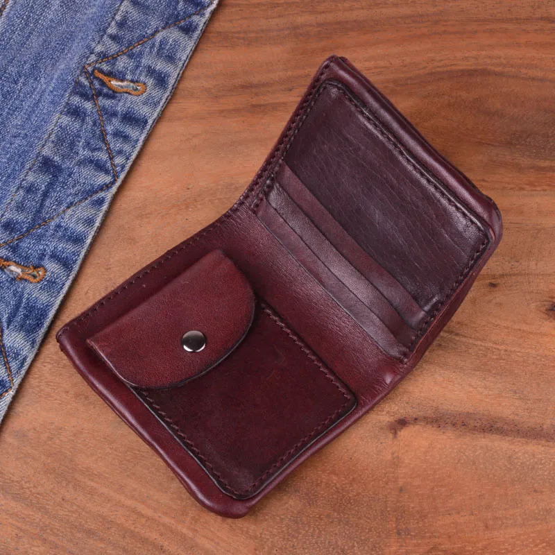 AETOO короткий кошелек из воловьей кожи в стиле ретро простой классический мужской