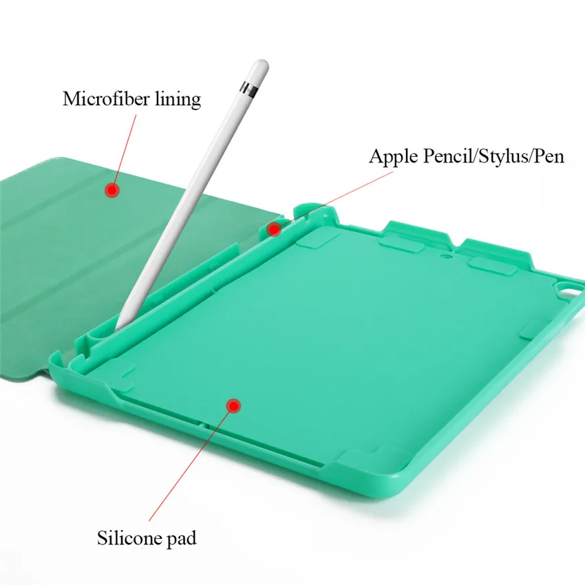 Чехол для iPad Pro 9,7 с держателем для карандашей, для iPad Pro 9,7 A1673 A1674 A1675 из искусственной кожи, смарт-чехол-подставка, Авто Режим сна+ пленка