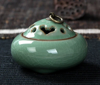 Longquan Celadon латунь керамика фарфор ладан плита держатель Будды курильница ладан палочки с ладаном катушки конусов печи - Цвет: L