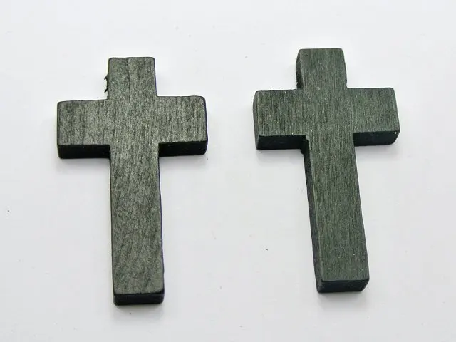 50 Black Wooden Cross Beads Charm 42X24mm Wood Pendants | Украшения и аксессуары