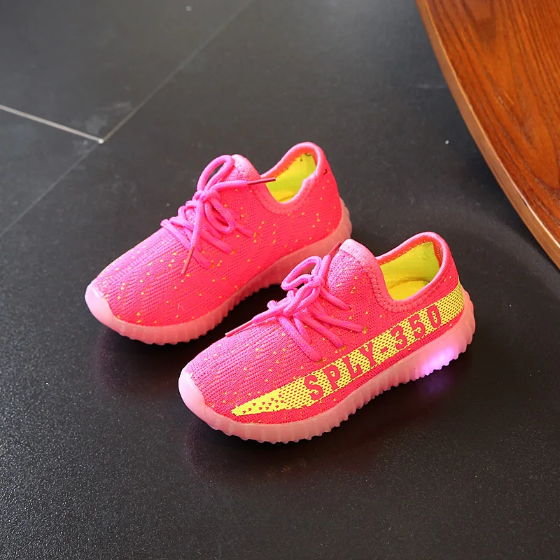 Kids Shoes With Light Мальчики Растет Кроссовки 2017 Весна Led Дышащий Спортивные Девушки