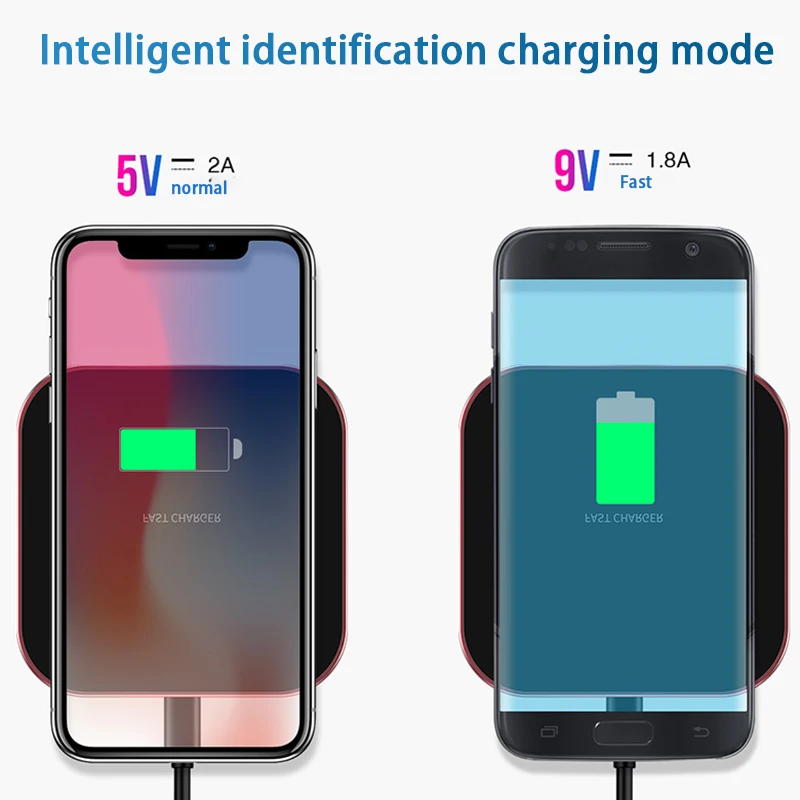 Leeioo 10W Qi Wireless Charger for iPhone X/8 Visible Fast Charging Samsung Galaxy S9/S9+ S8 Note 8 Xiaomi Huawei | Мобильные
