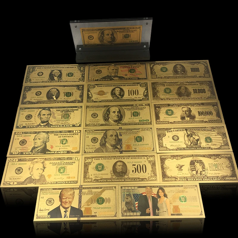 

10pcs/lot Thailand Gold Foil Plastic Souvenir Banknotes 1000 Baht Banknote in 24k Gold Paper Money For Collection