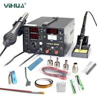 yihua 853d bga rework station 3 in 1 smd soldering iron stations with dc power supply hot air gun rework station soldering tools