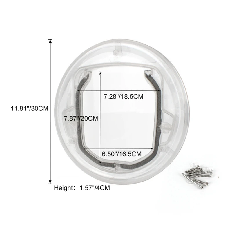 Прозрачная Круглая откидная дверь для собак стеклянная пластиковые бытовые