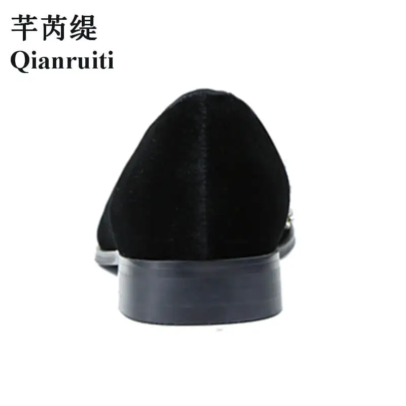 Модная мужская Вельветовая обувь лоферы без шнуровки модная с алмазной вышивкой