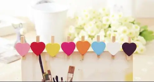 50pcs Small Heart Wood Clips with Hemp Rope Wooden Pegs hemp rope pin clothespin craft for Wedding Party Decorative Favors | Дом и сад