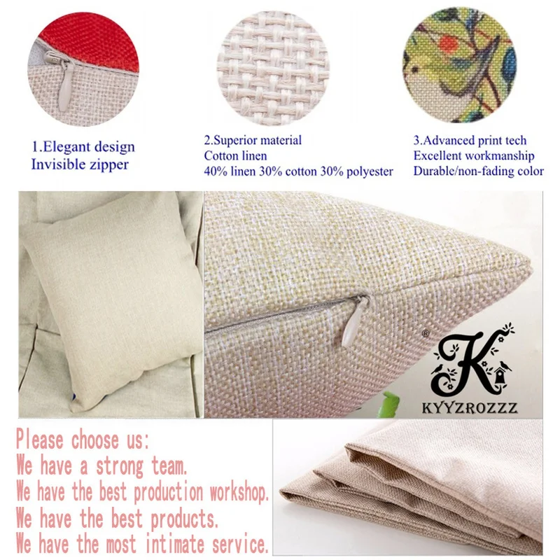 

Printing Decoration of Animal Cushion Cover Flax Cotton Home Art Decoration Pillow Cover Automotive Seat Back Pillow 45x45cm