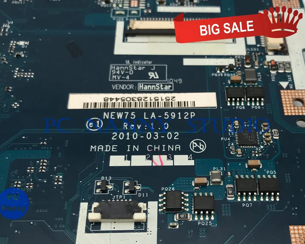 PCNANNY MBBL002001 для ACER 5552 материнская плата ноутбука PWWBE LA 5912P DDR3 с ЦП