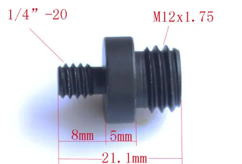 2X1/4 дюйма 20 до M12 Двойная внешняя резьба для 15 мм стержневой рельсы DSLR Rig|screw adapter|male