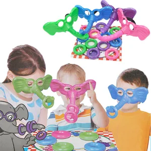 Пластиковая маска слона, кольцо вокруг носа, забавная игра, соберите кольца с багажником, чтобы выиграть вечерние, семейную игру TH0069