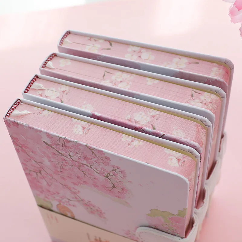 Lianhua 32K girl heart cherry blossom magnetic buckle account book hardcover notebook cute network red notebook